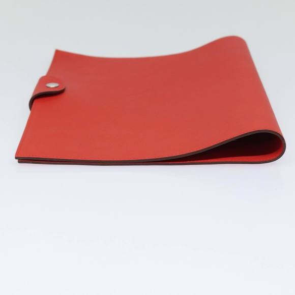 HERMES Yuris GM Note Cover Leather Red Auth am6812 - Picture 5 of 16